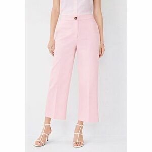 Ann Taylor The Kate Wide Leg Crop Pant - Bubblegum Baby Pink